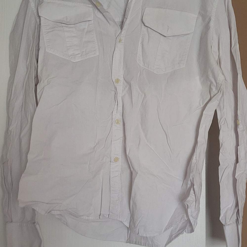 French Connection Light Gray Casual Button Down Shirt